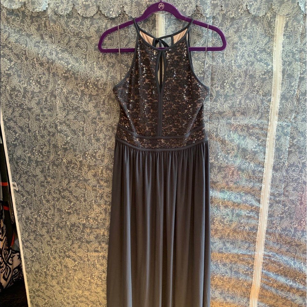 Maxi Style Evening Gown - Dark Gray - Size 12